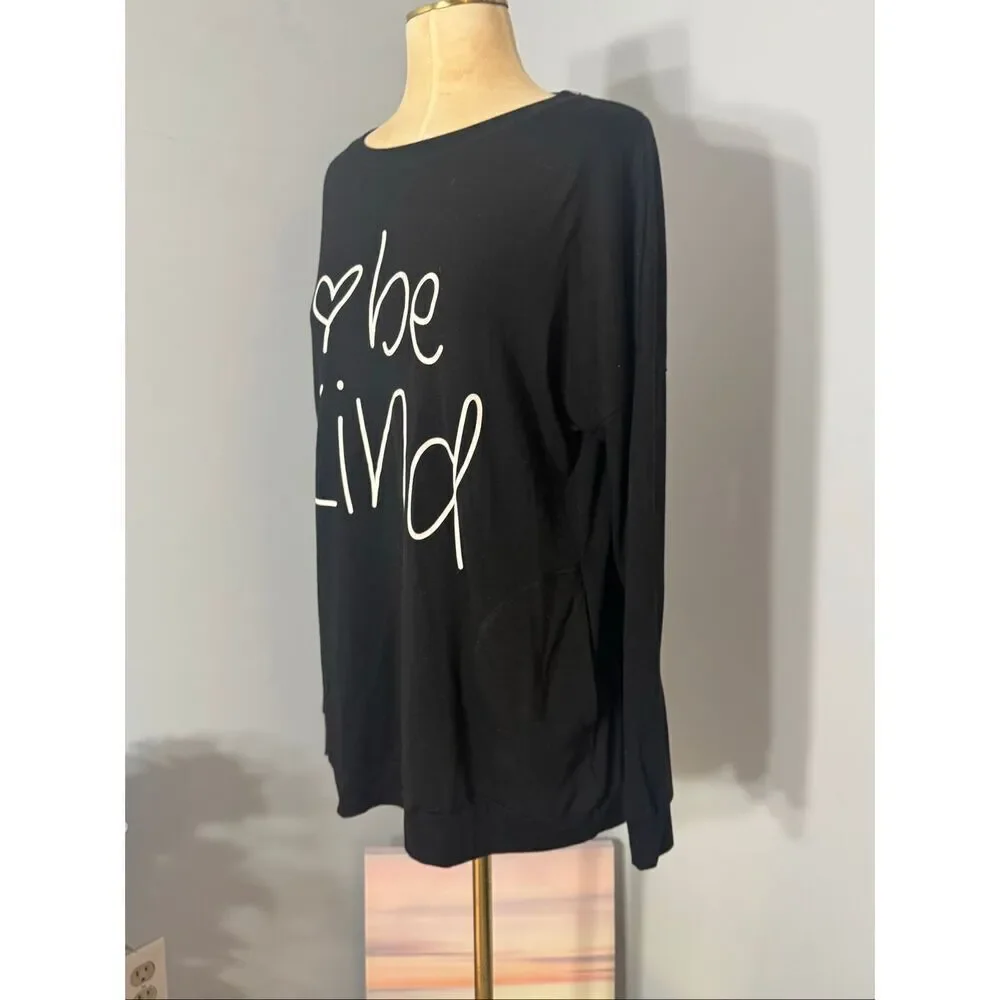 ONLYSHE Womens Crewneck Pullover Pockets Loose Tunic Long Sleeve Black Medium - Picture 10 of 10